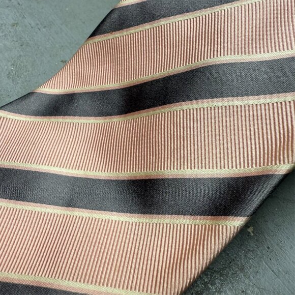 Stefano Ricci Tie Made in Italy Pink / Grey Striped 100% Silk Woven 4.5" - Picture 2 of 5